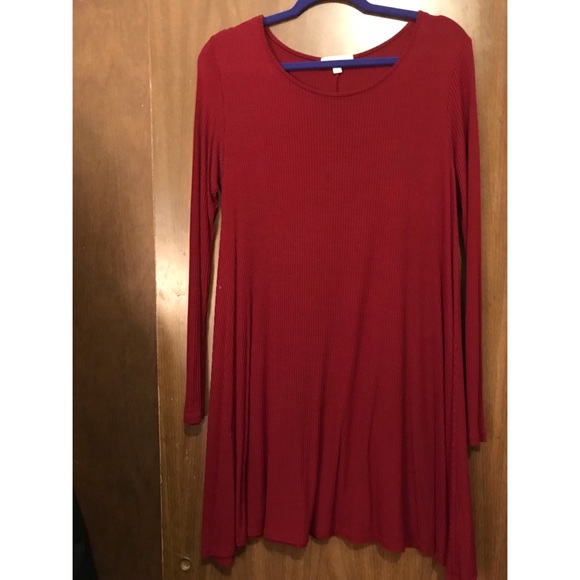 Long Sleeve Red Dress - Picture 1 of 1